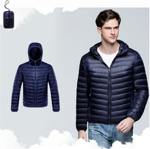 Men Duck Down Jacket Parka Winter Hooded Down Coat