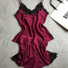 Silk Satin Lace  Pajama Set