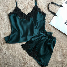 Silk Satin Lace  Pajama Set